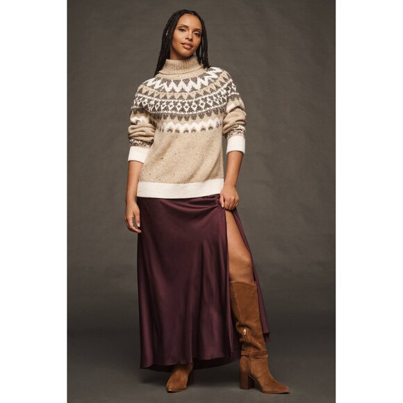 Pilcro Turtleneck Sweater Plus Size 2X Oversized Fair Isle Slouchy Ribbed NEW - Picture 4 of 15